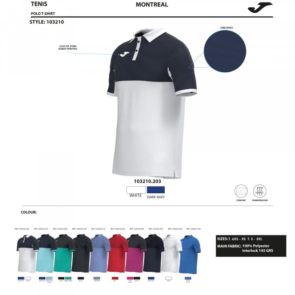 JOMA MONTREAL SHORT SLEEVE POLO BLUE